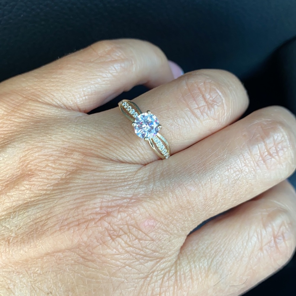 14k Solid Yellow Gold Engagement Ring 1ct Round - Picture 10 of 15